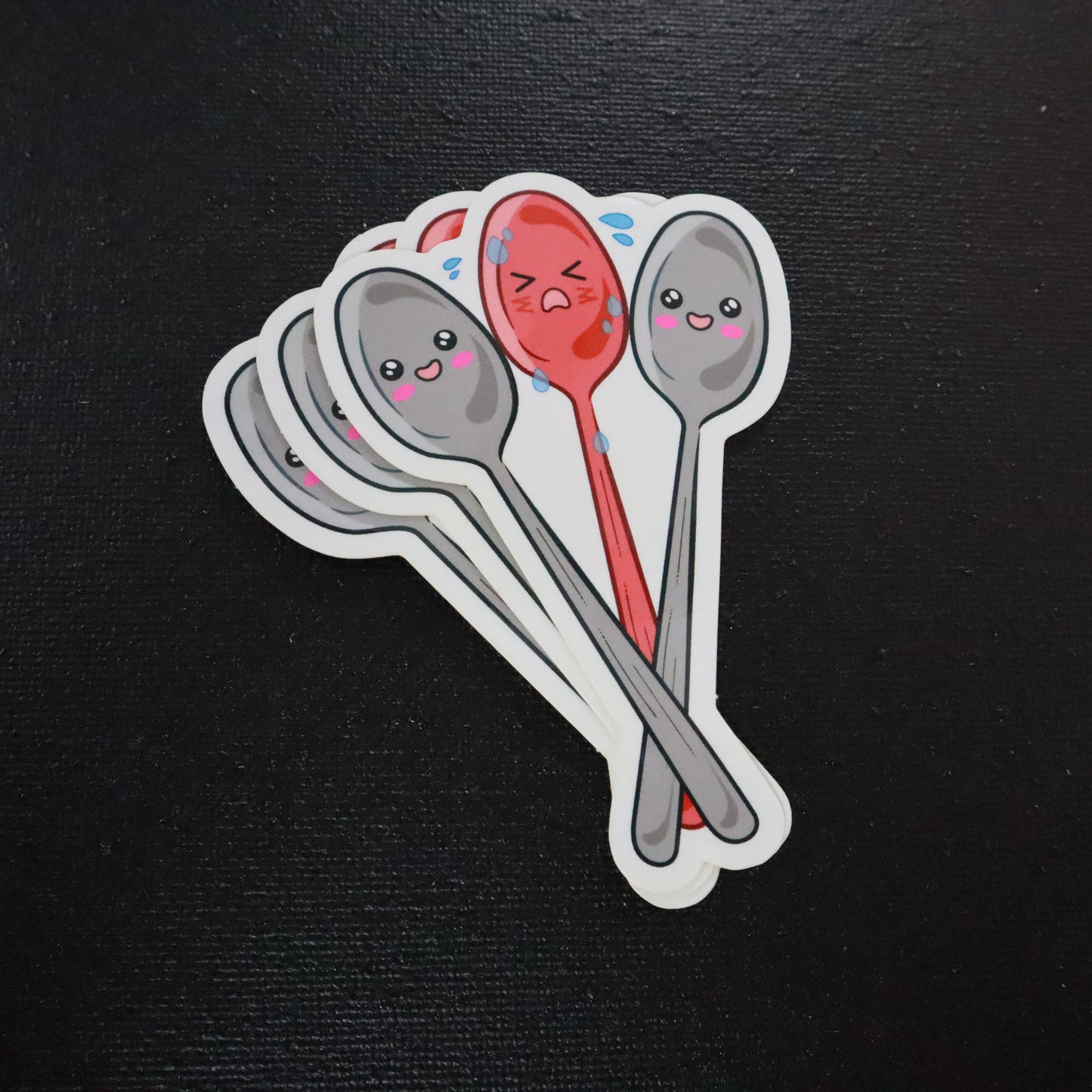Middle Spoon Problems Polyamory Vinyl Sticker (3.5"x2.5")