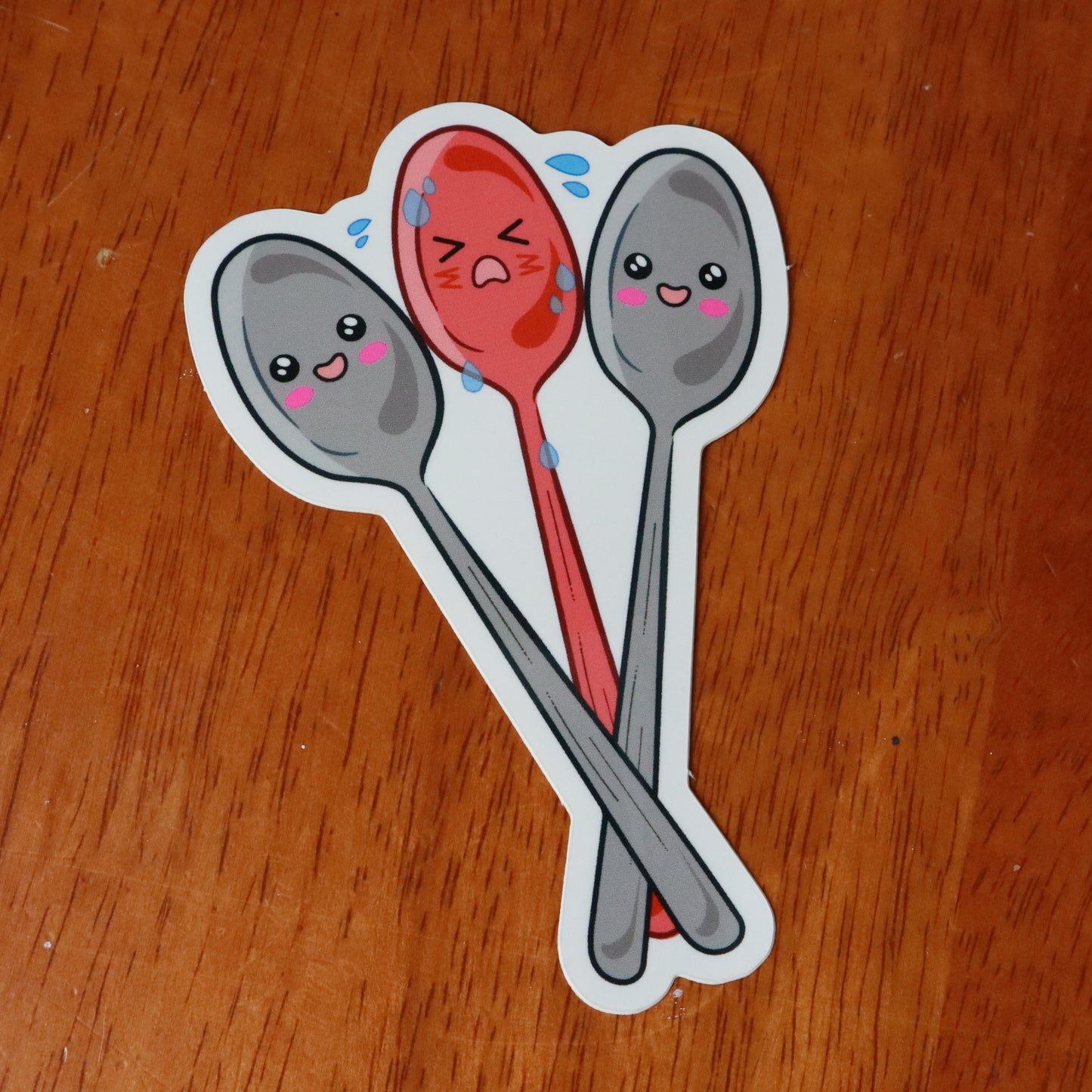 Middle Spoon Problems Polyamory Vinyl Sticker (3.5"x2.5")