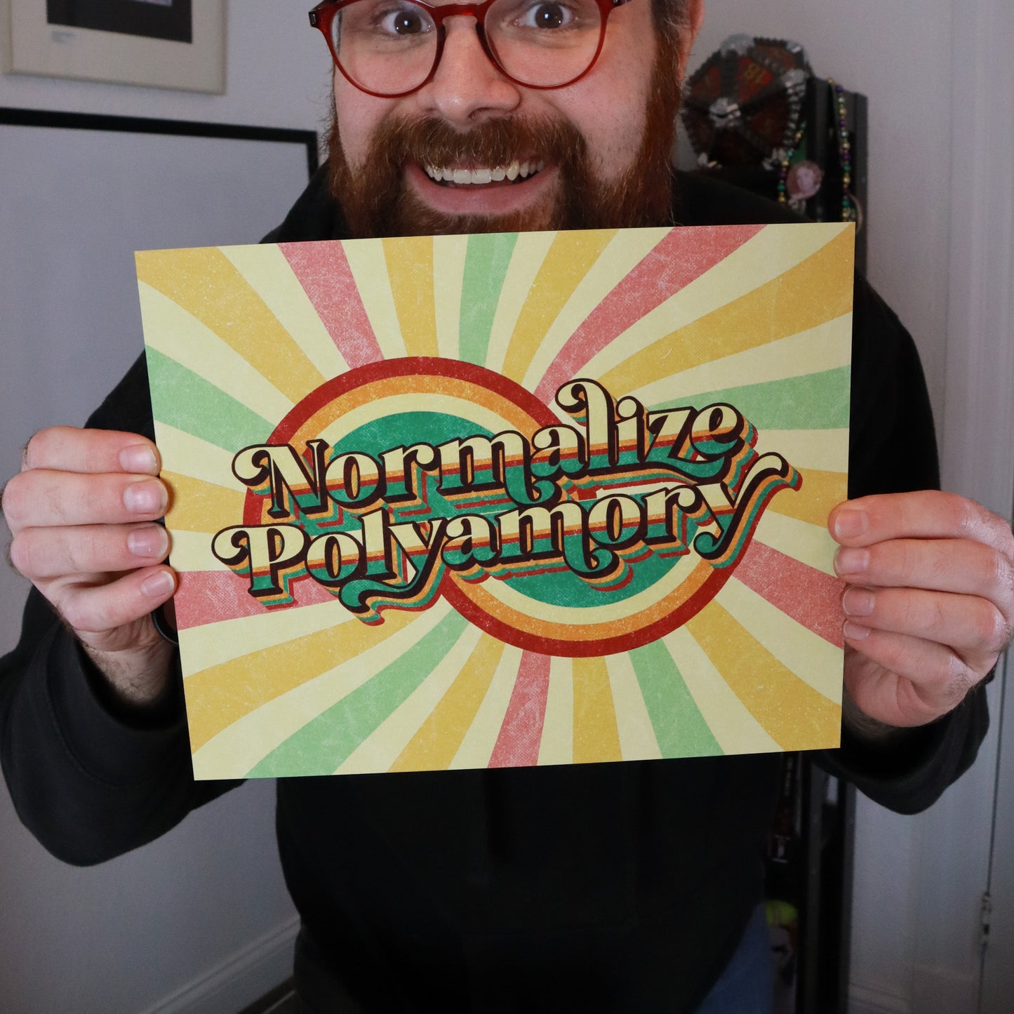 Normalize Polyamory Retro Art Print
