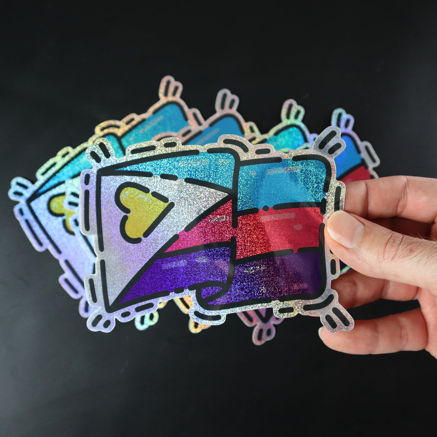 Polyamory Pride Flag Vinyl Glitter Sticker