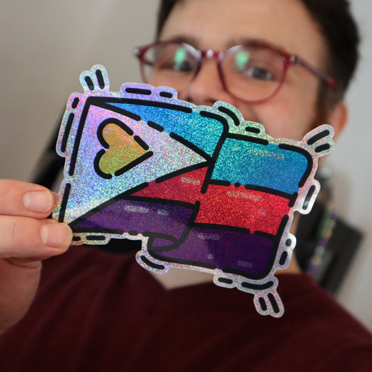 Polyamory Pride Flag Vinyl Glitter Sticker