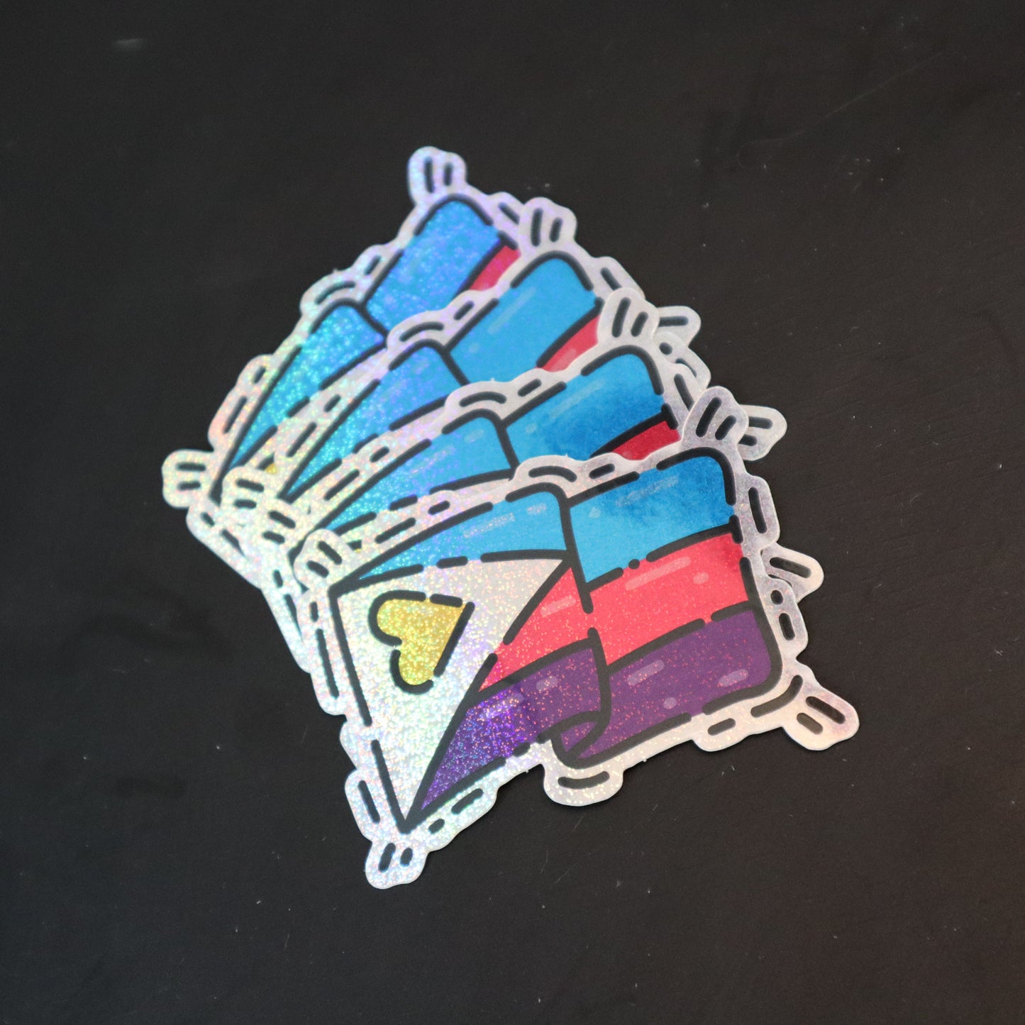 Polyamory Pride Flag Vinyl Glitter Sticker
