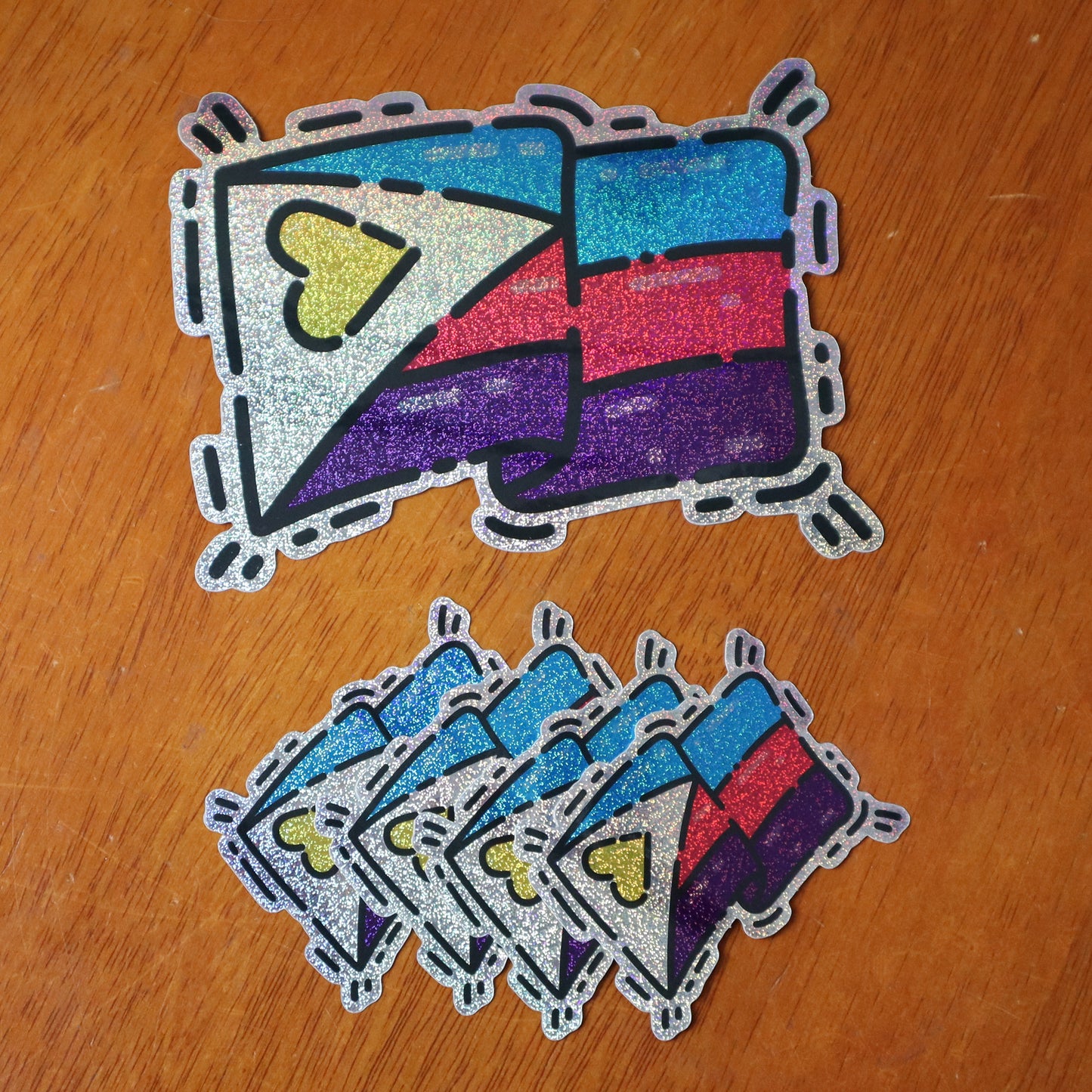 Polyamory Pride Flag Vinyl Glitter Sticker