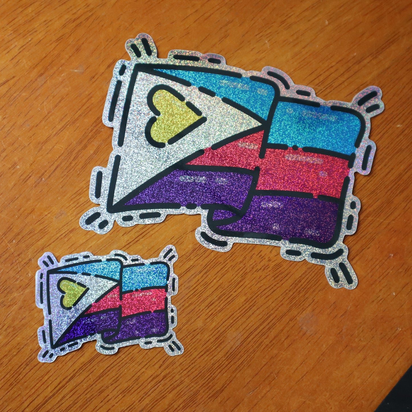 Polyamory Pride Flag Vinyl Glitter Sticker