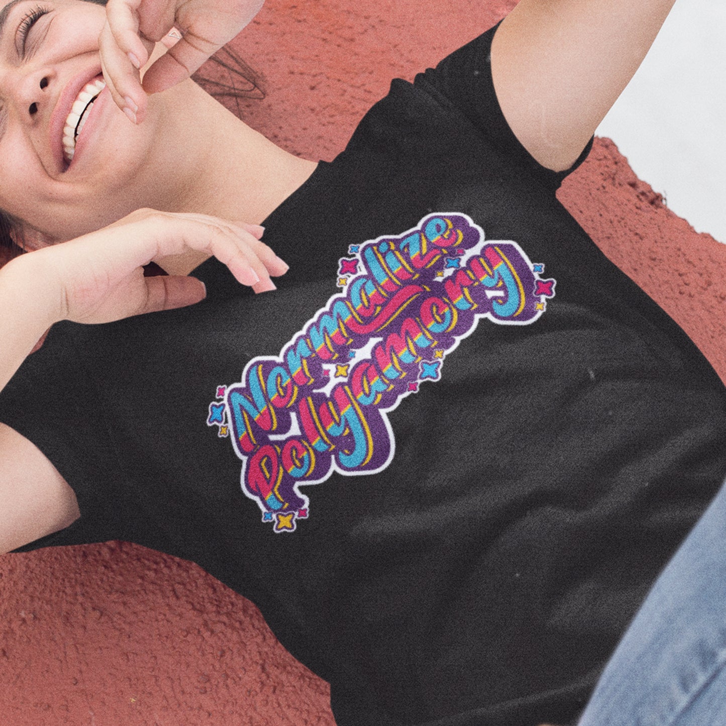 Normalize Polyamory Pride Flag Colors Tee