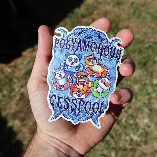 Polyamorous Cesspool Vinyl Sticker (4"x3")