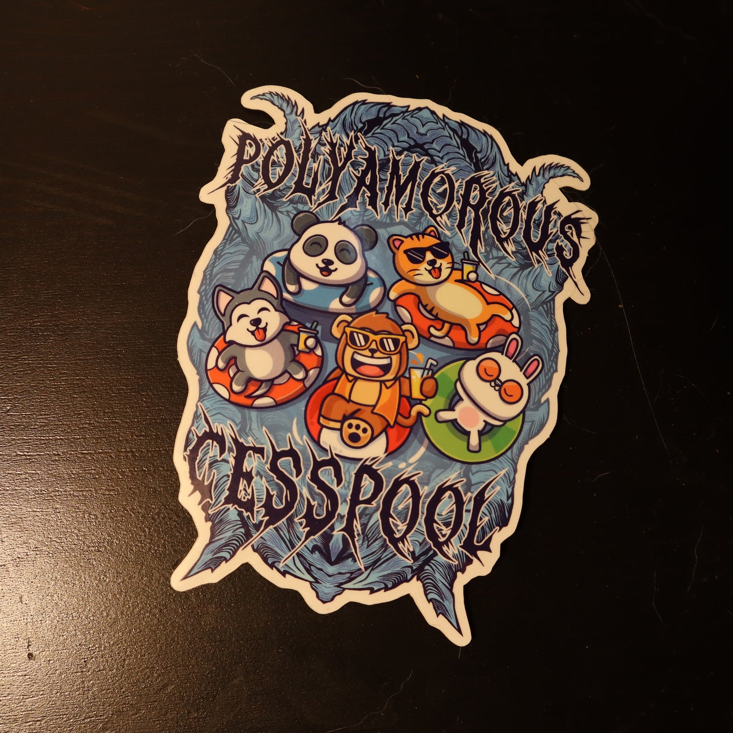 Polyamorous Cesspool Vinyl Sticker (4"x3")