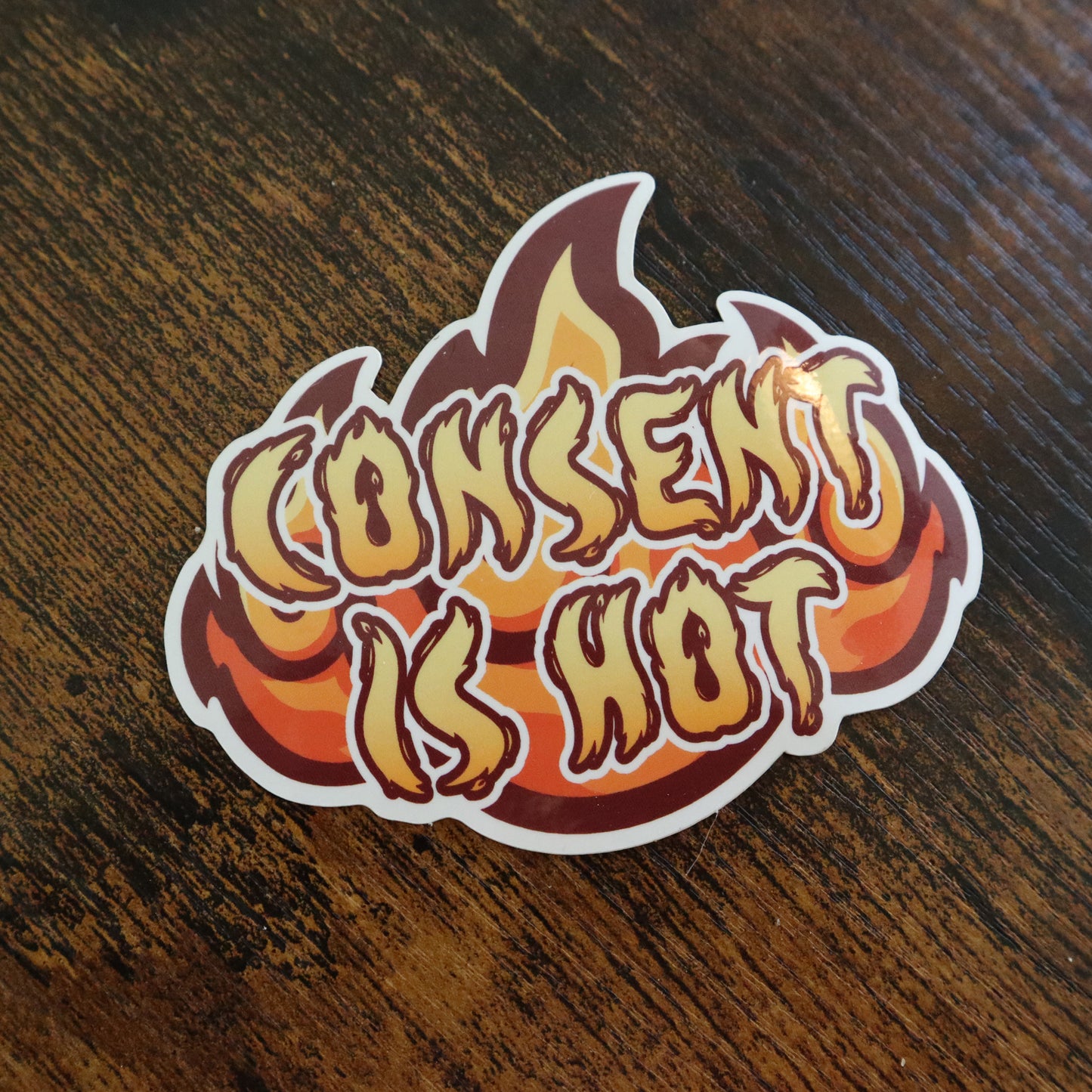 Consent is Hot Vinyl Sticker (3.5"x3")