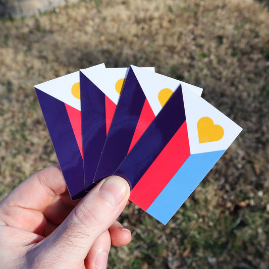 Polyamory Pride Flag Vinyl Sticker 4 Pack (3"x1.75")