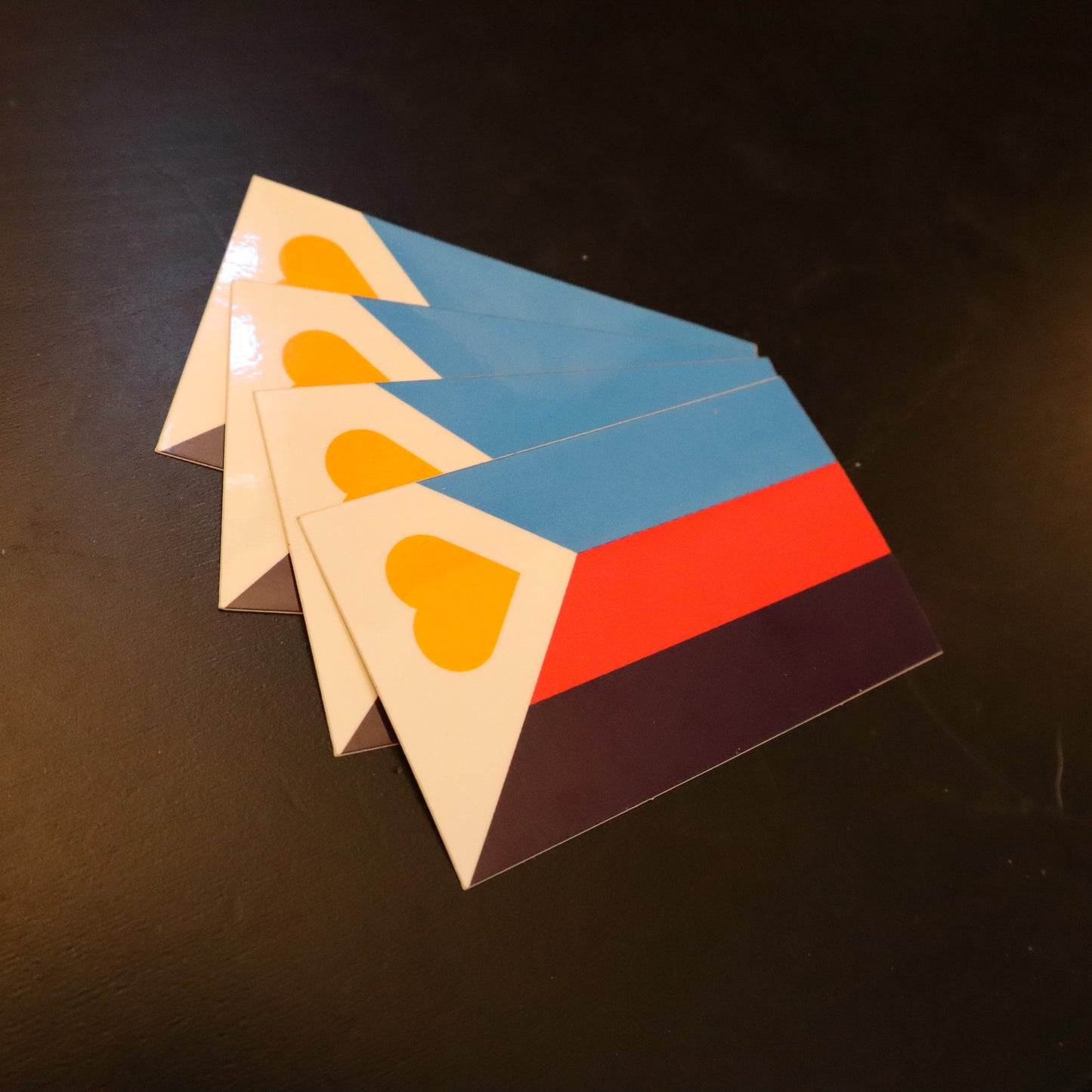 Polyamory Pride Flag Vinyl Sticker 4 Pack (3"x1.75")