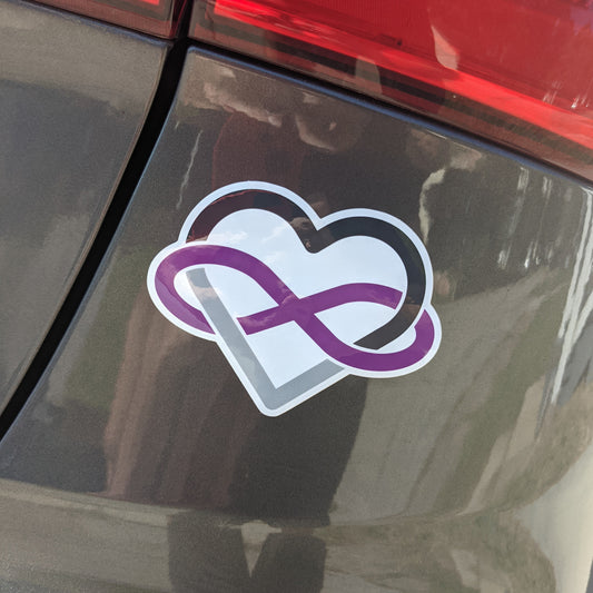 Asexual Polyamory Infinity Heart Vinyl Sticker