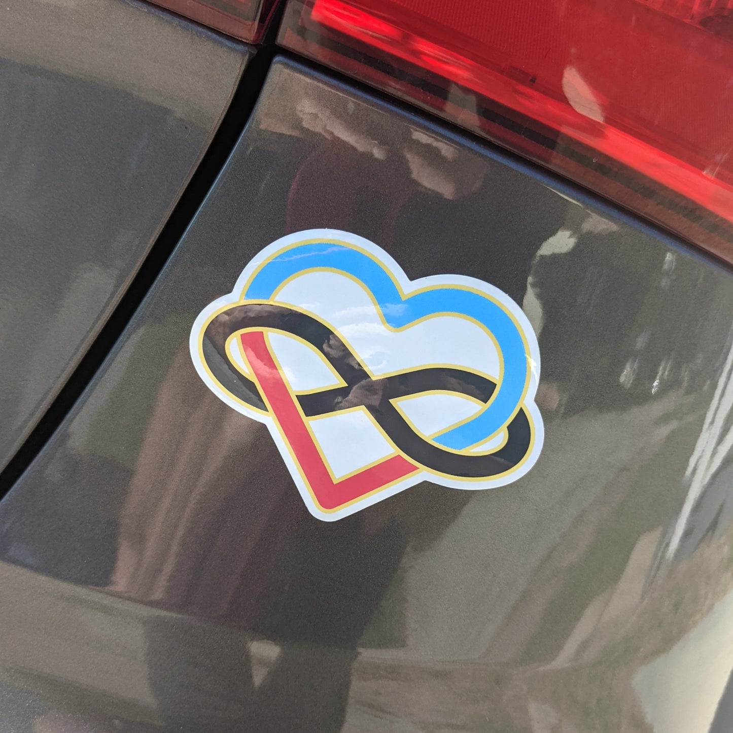 Polyamory Infinity Heart Vinyl Sticker