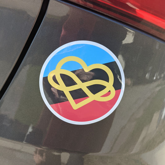 Polyamory Infinity Heart Circle Vinyl Sticker