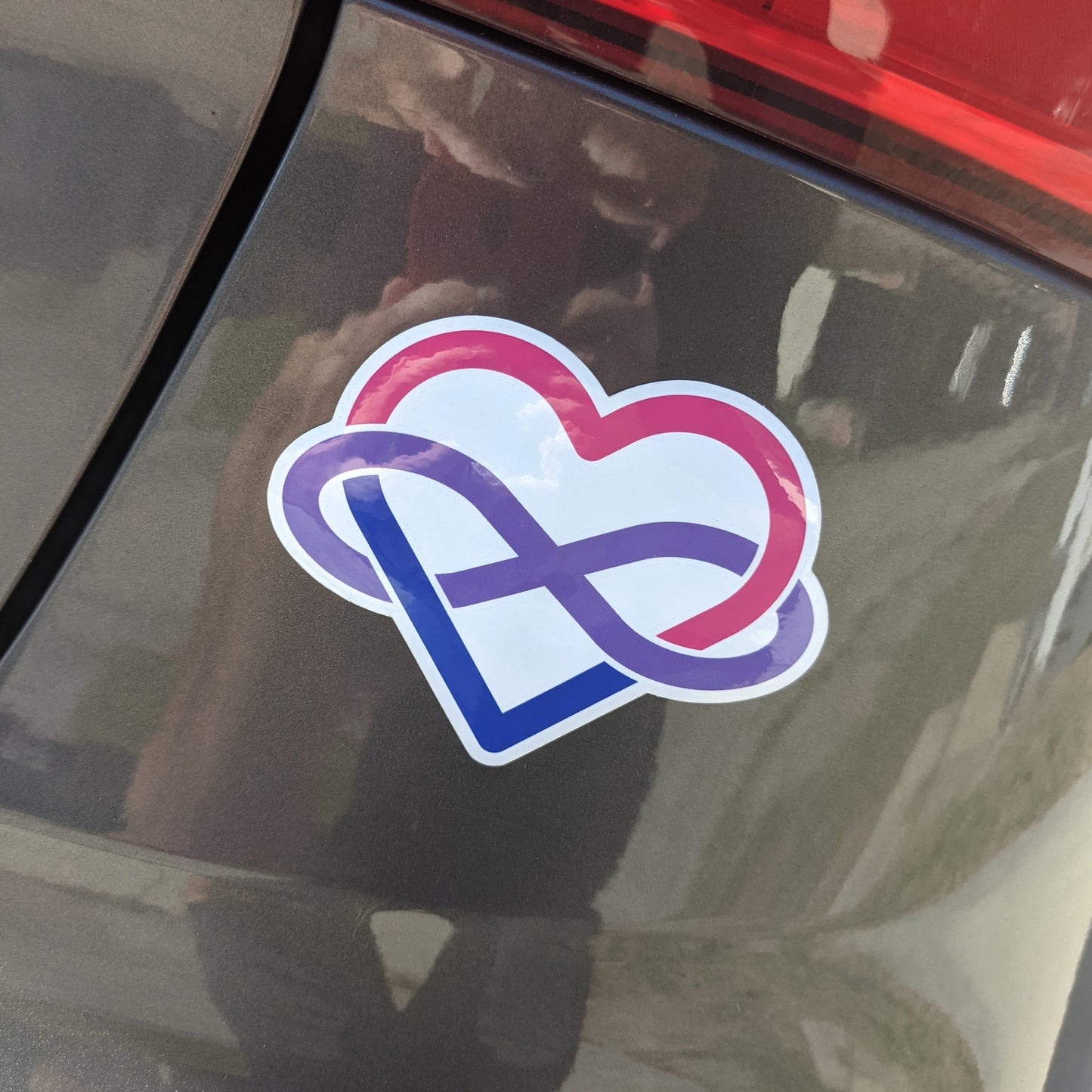 Bisexual Polyamory Infinity Heart Vinyl Sticker