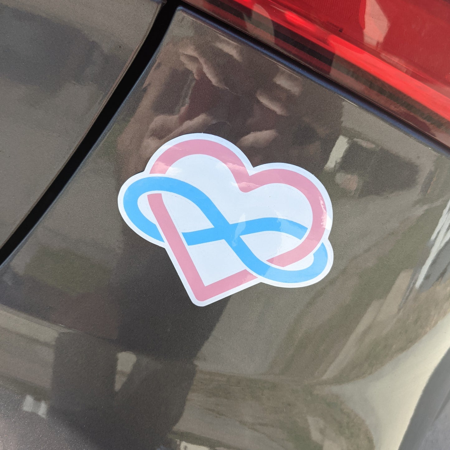 Transgender Polyamory Infinity Heart Vinyl Sticker