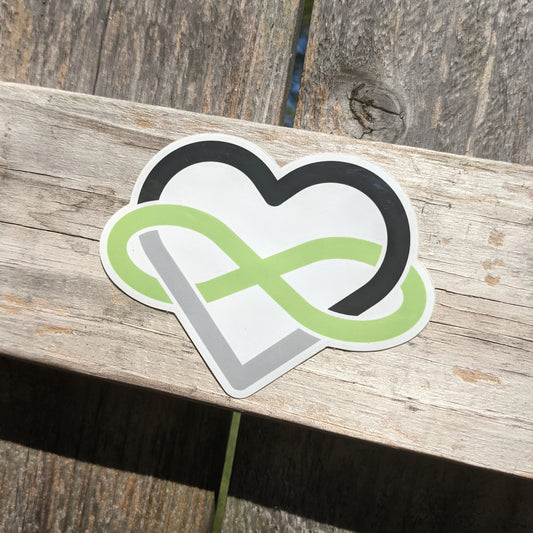 Agender Polyamory Infinity Heart Vinyl Sticker