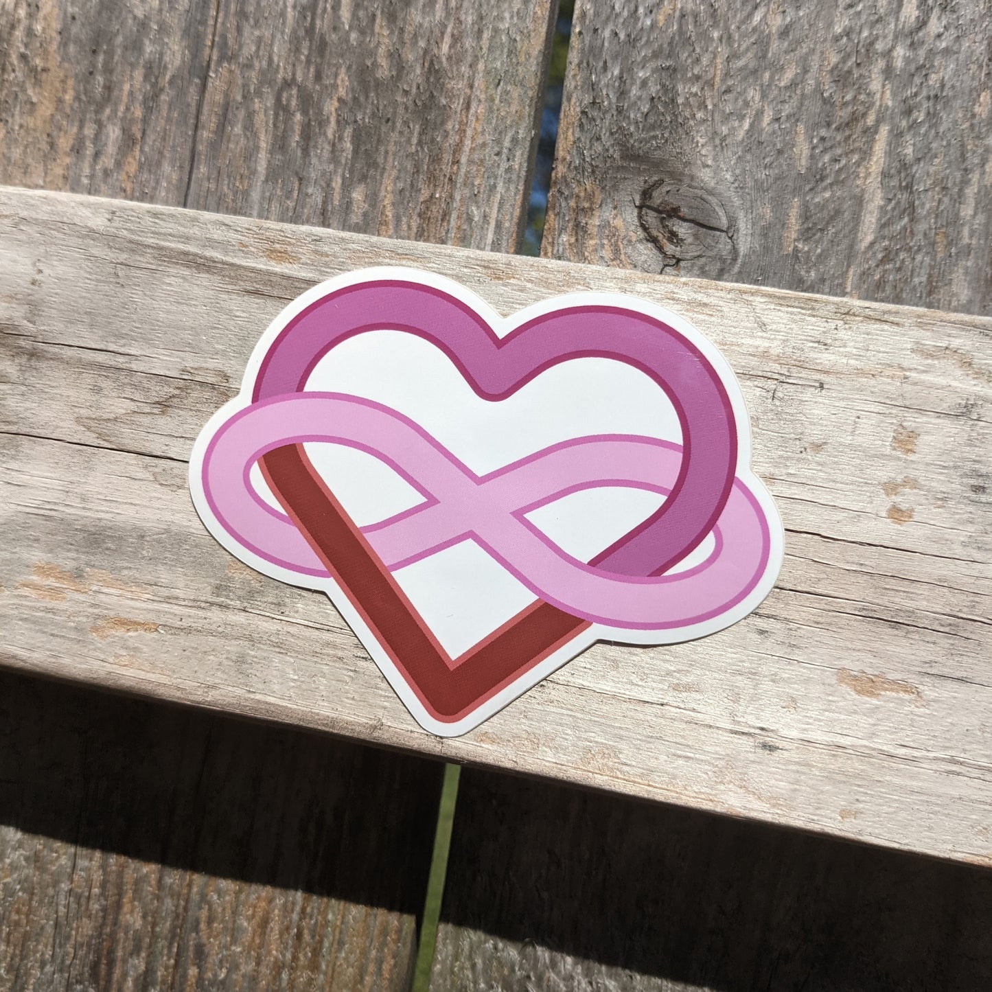 Lesbian Polyamory Infinity Heart Vinyl Sticker