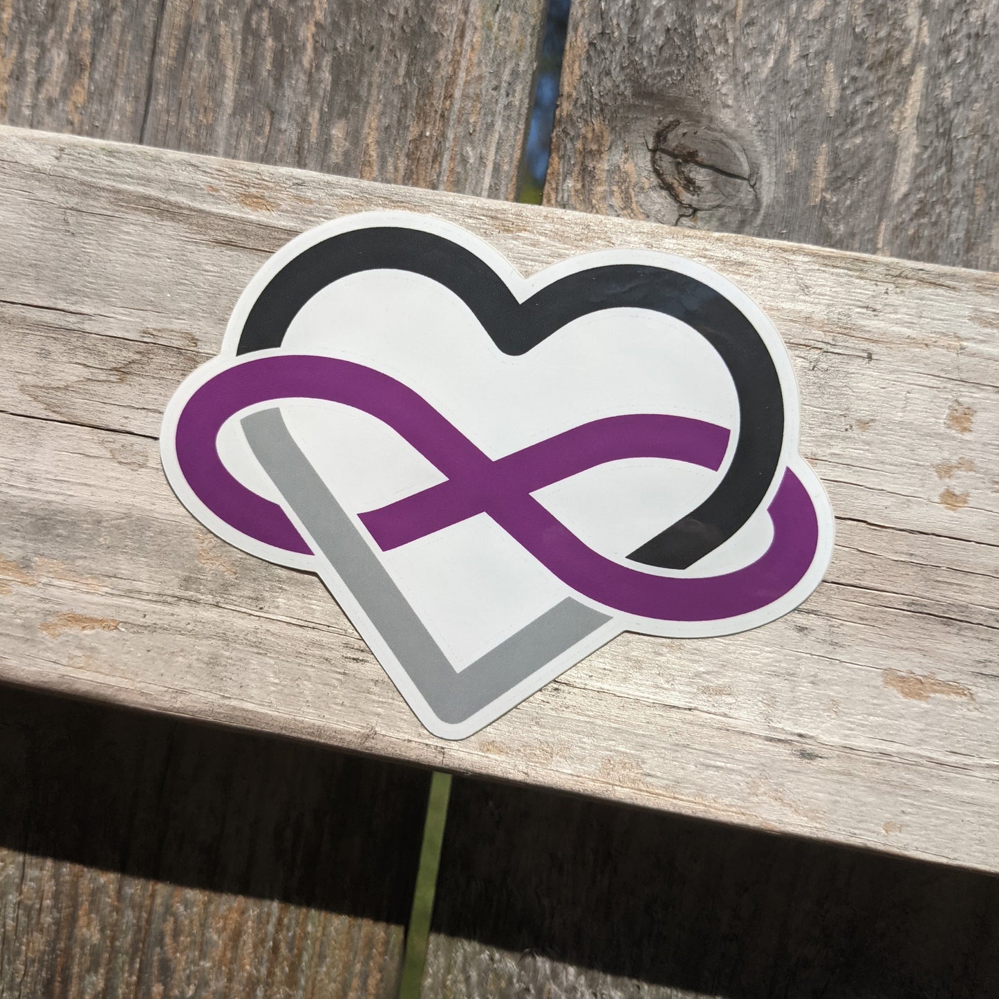 Asexual Polyamory Infinity Heart Vinyl Sticker
