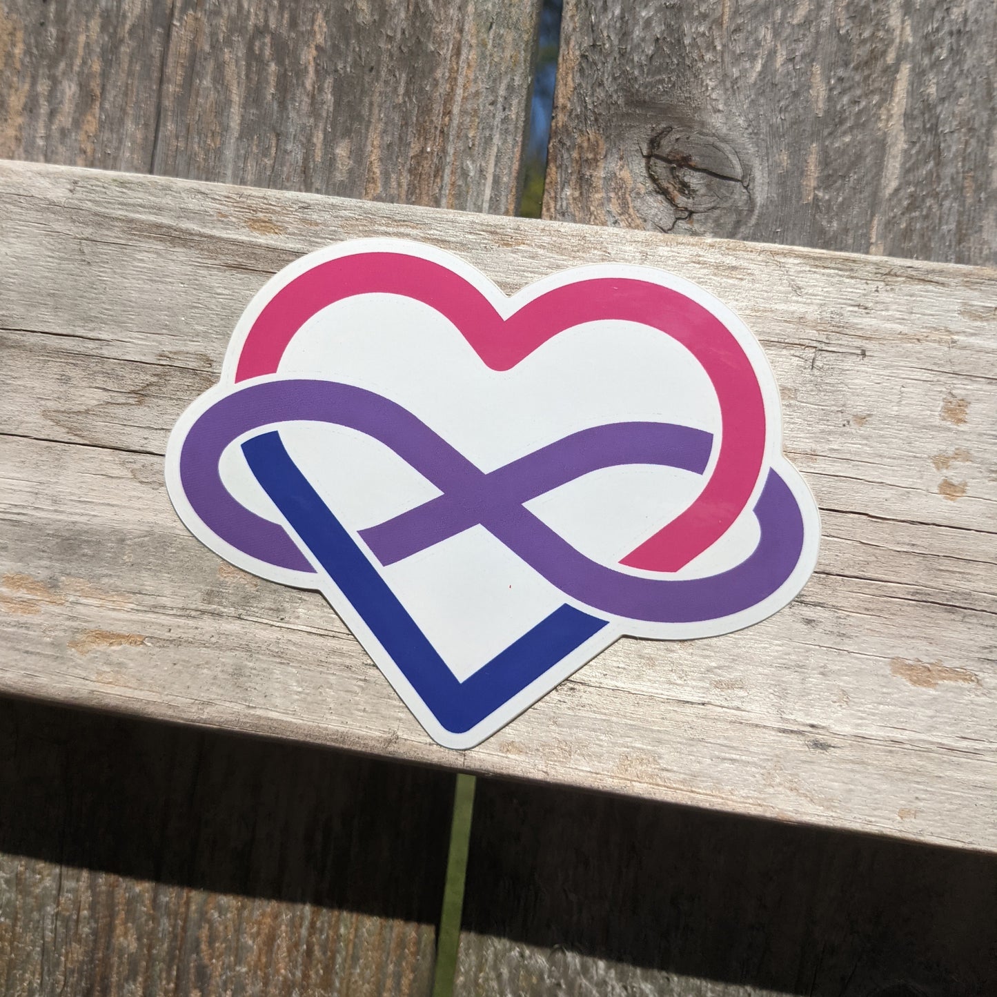 Bisexual Polyamory Infinity Heart Vinyl Sticker