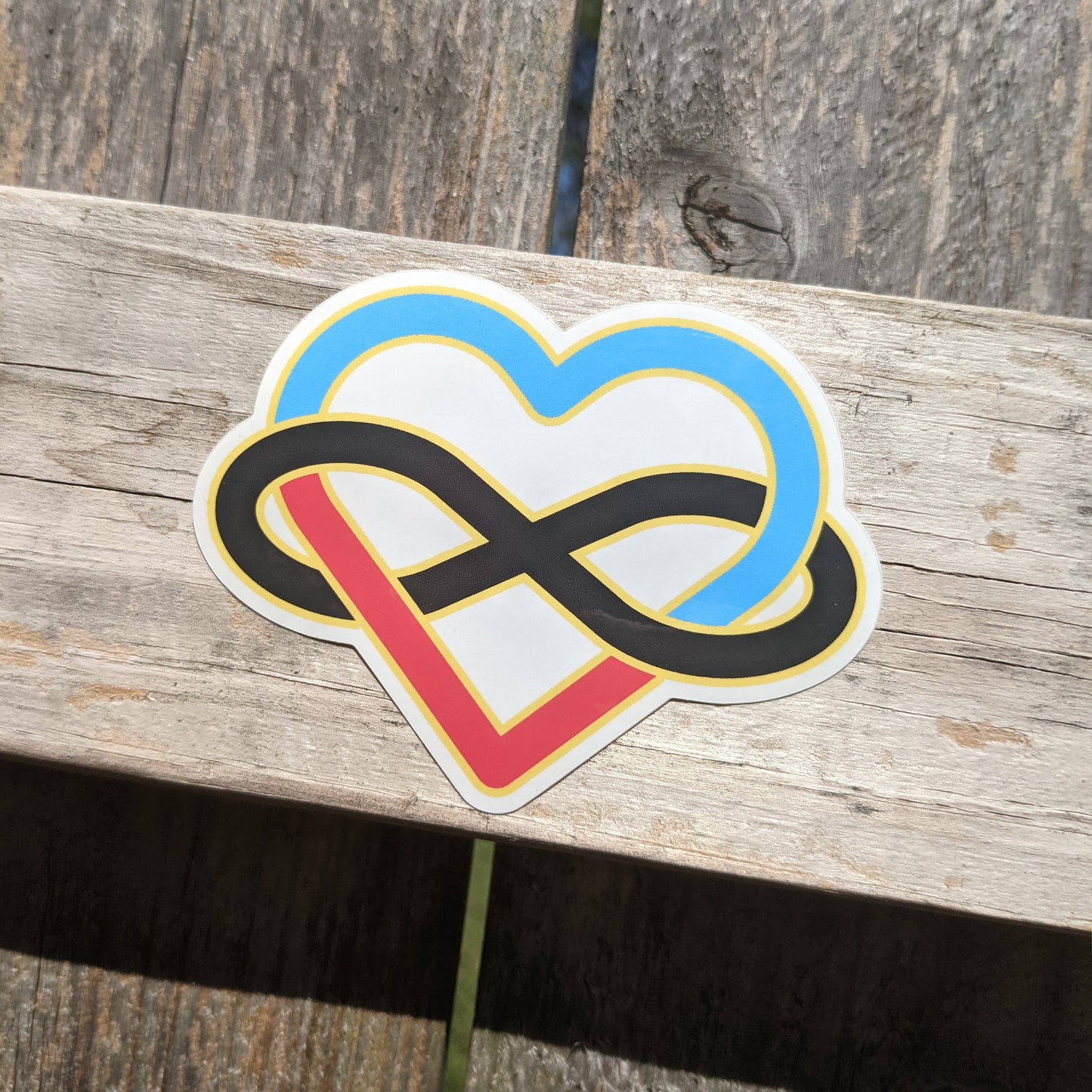 Polyamory Infinity Heart Vinyl Sticker