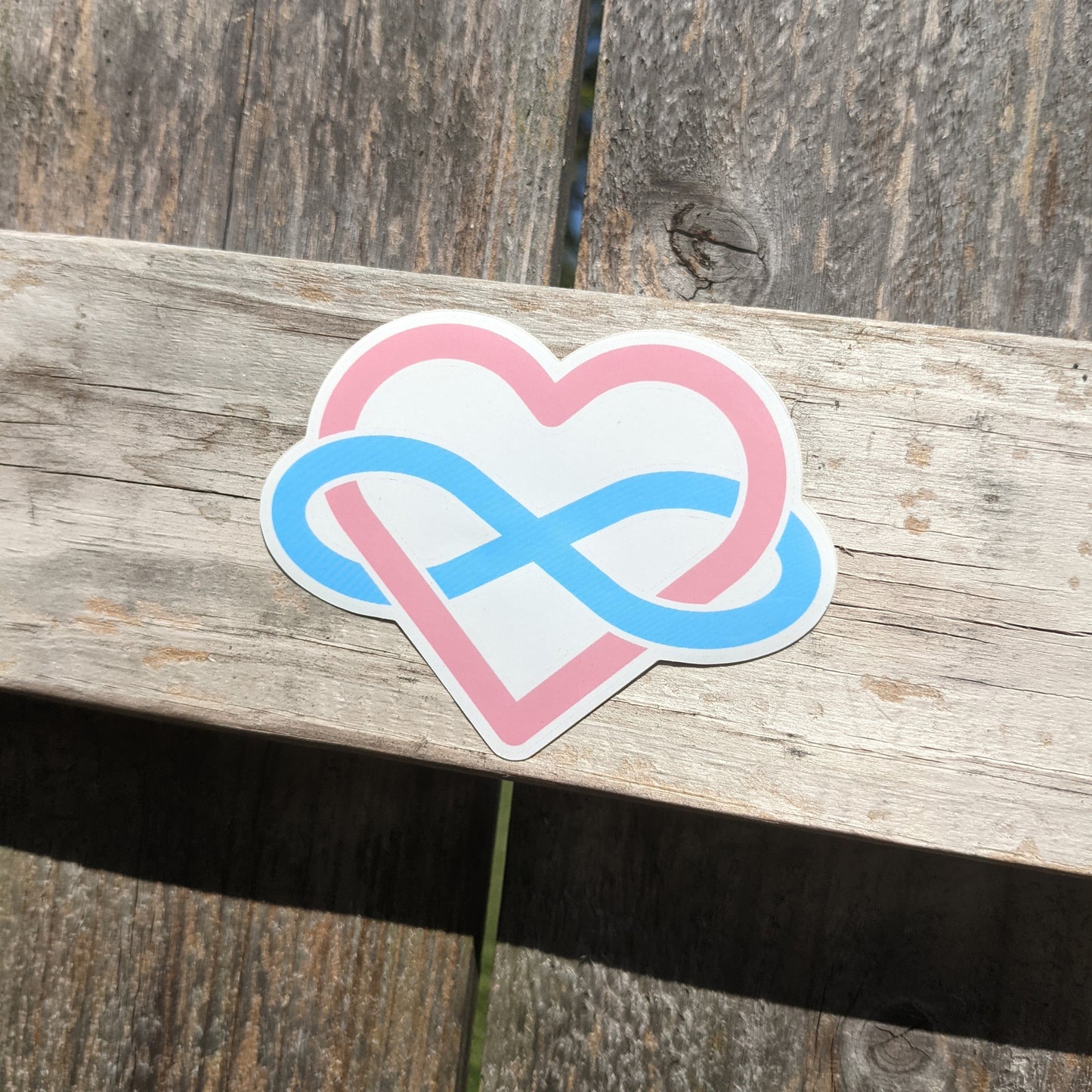 Transgender Polyamory Infinity Heart Vinyl Sticker
