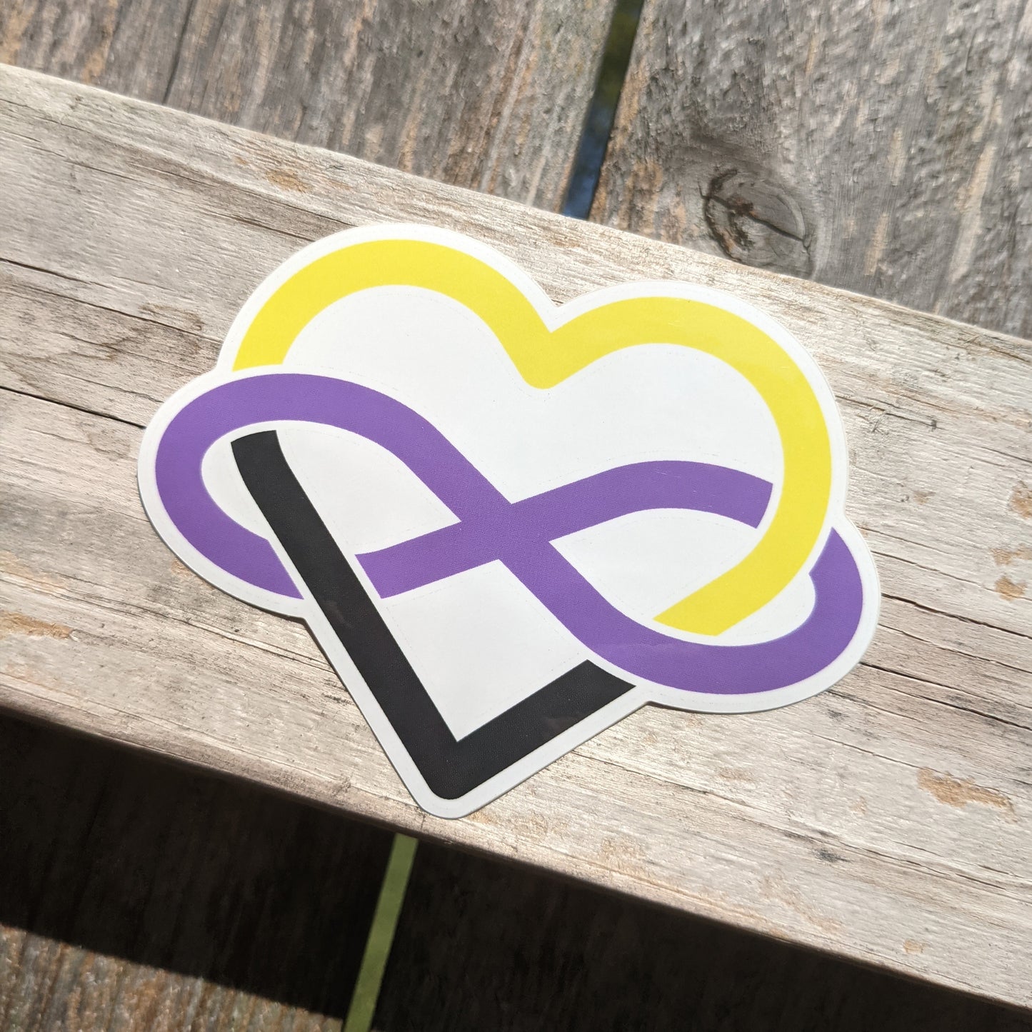 Nonbinary Polyamory Infinity Heart Vinyl Sticker
