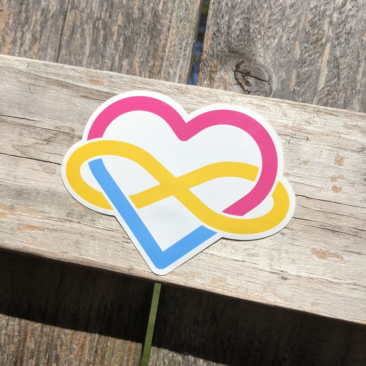 Pansexual Polyamory Infinity Heart Vinyl Sticker