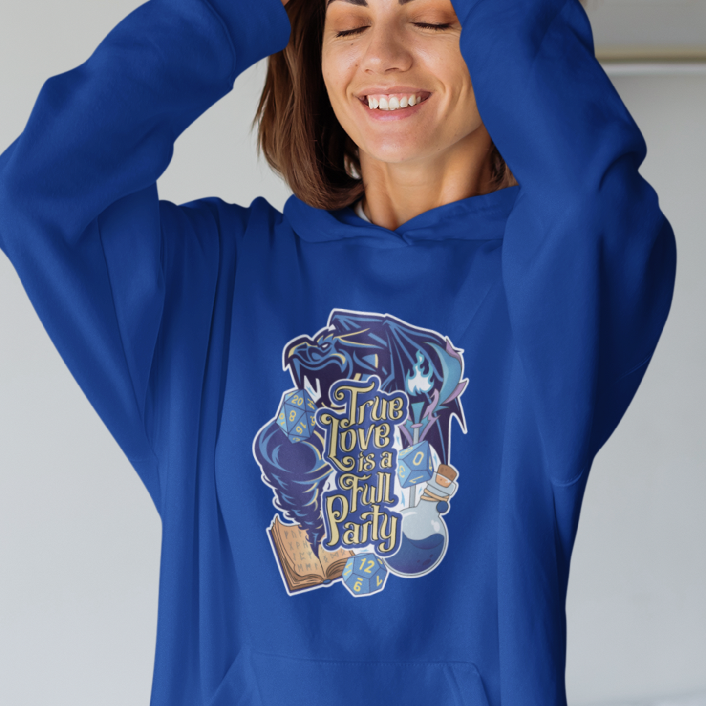 True Love is a Full Party Hoodie -Blue