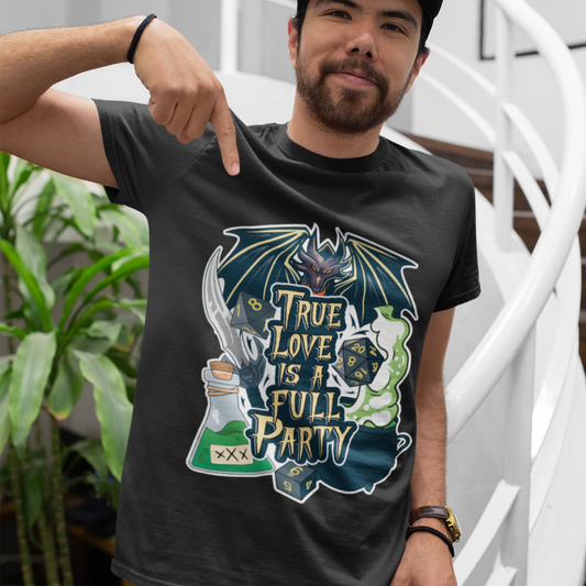 True Love is a Full Party Tee - Black