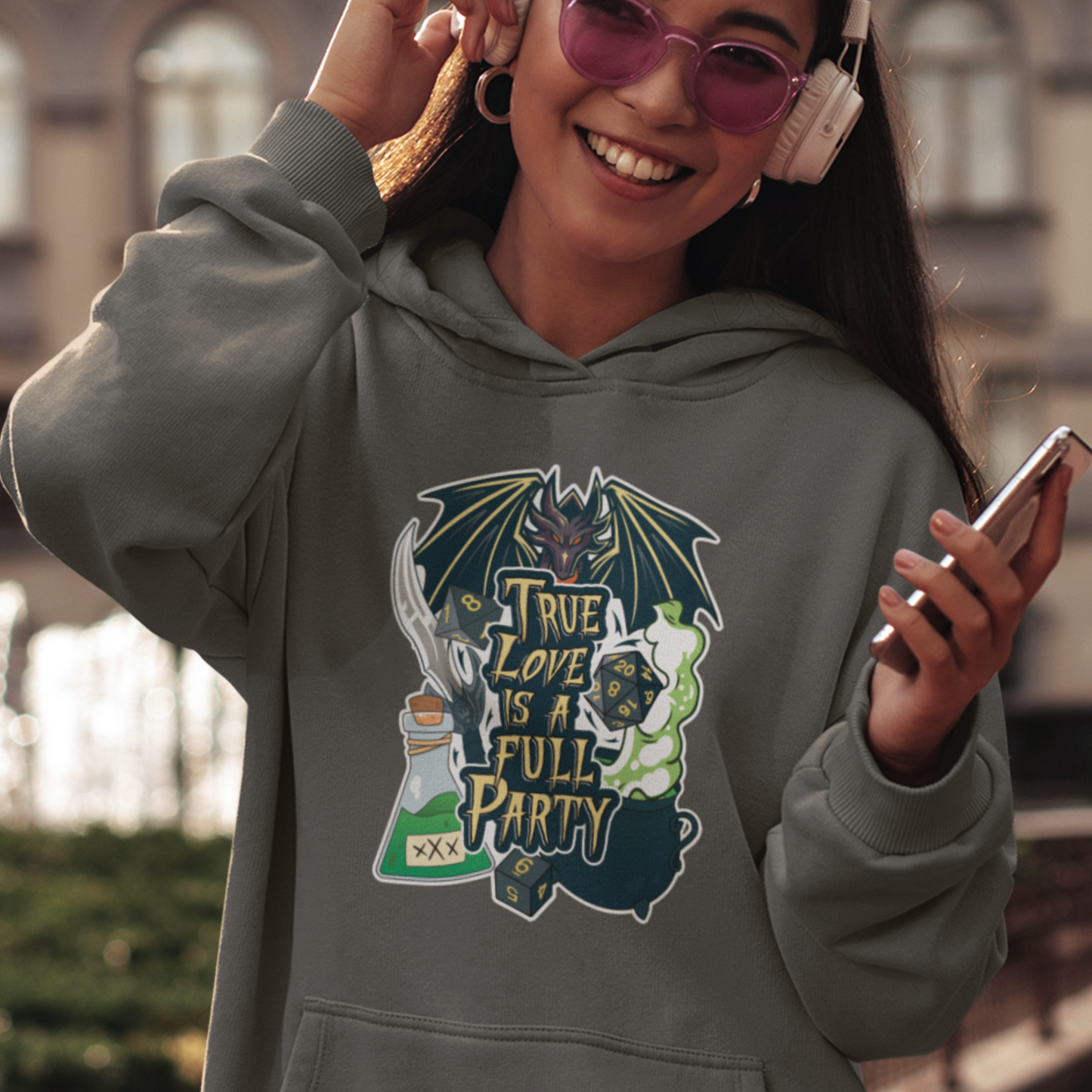 True Love is a Full Party Hoodie - Black