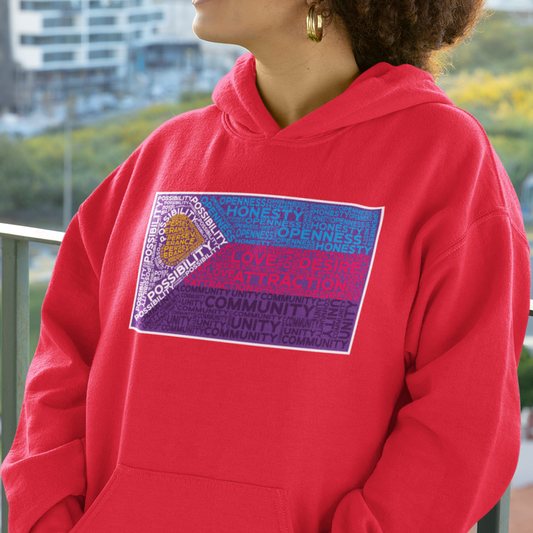 Polyamory Pride Flag Word Art Hoodie