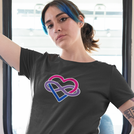 Bisexual Infinity Heart Polyamory Tee