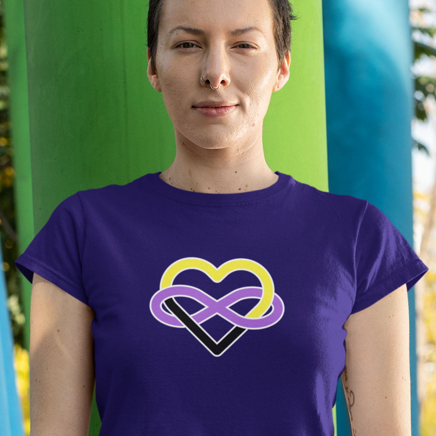 Nonbinary Infinity Heart Polyamory Tee