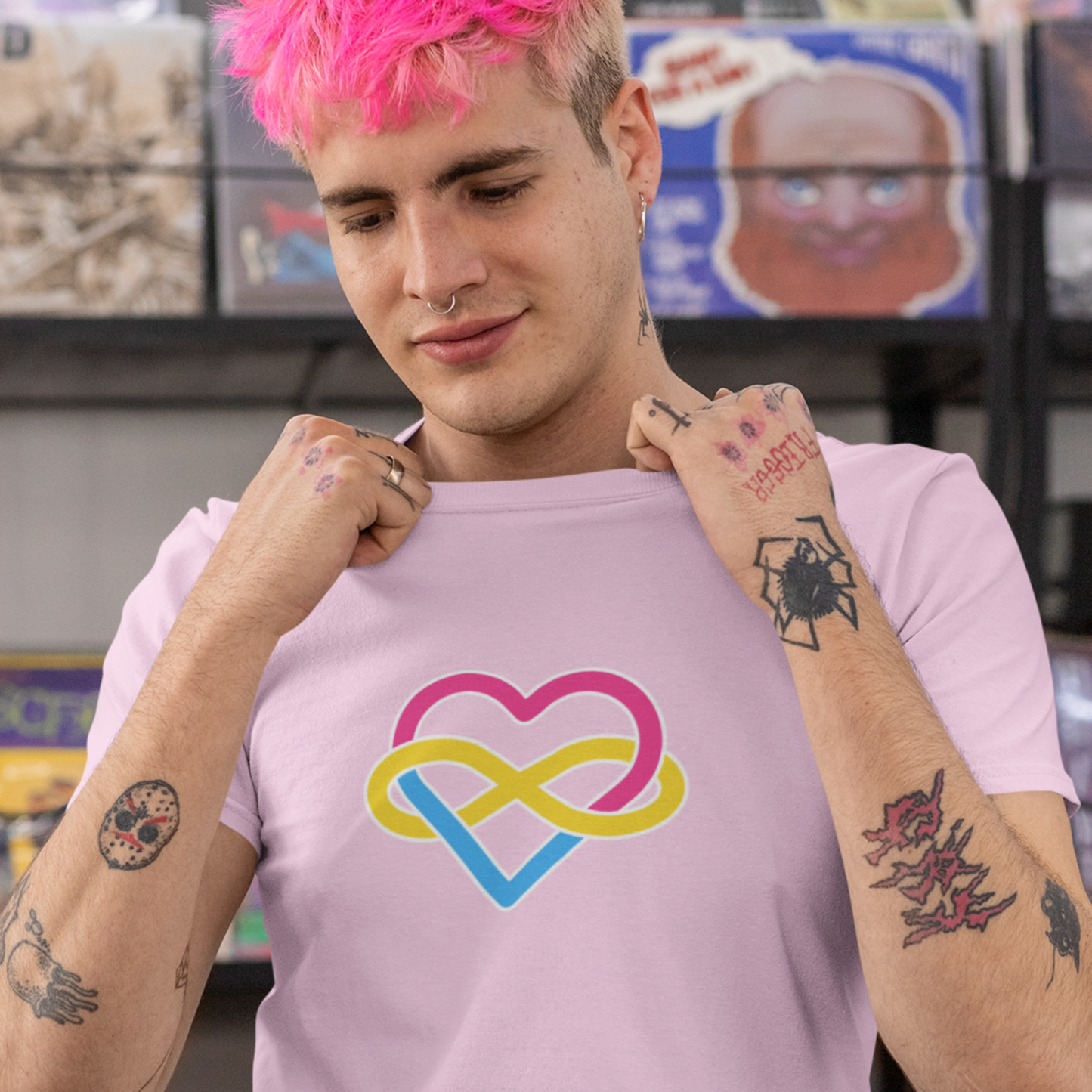 Pansexual Infinity Heart Polyamory Tee