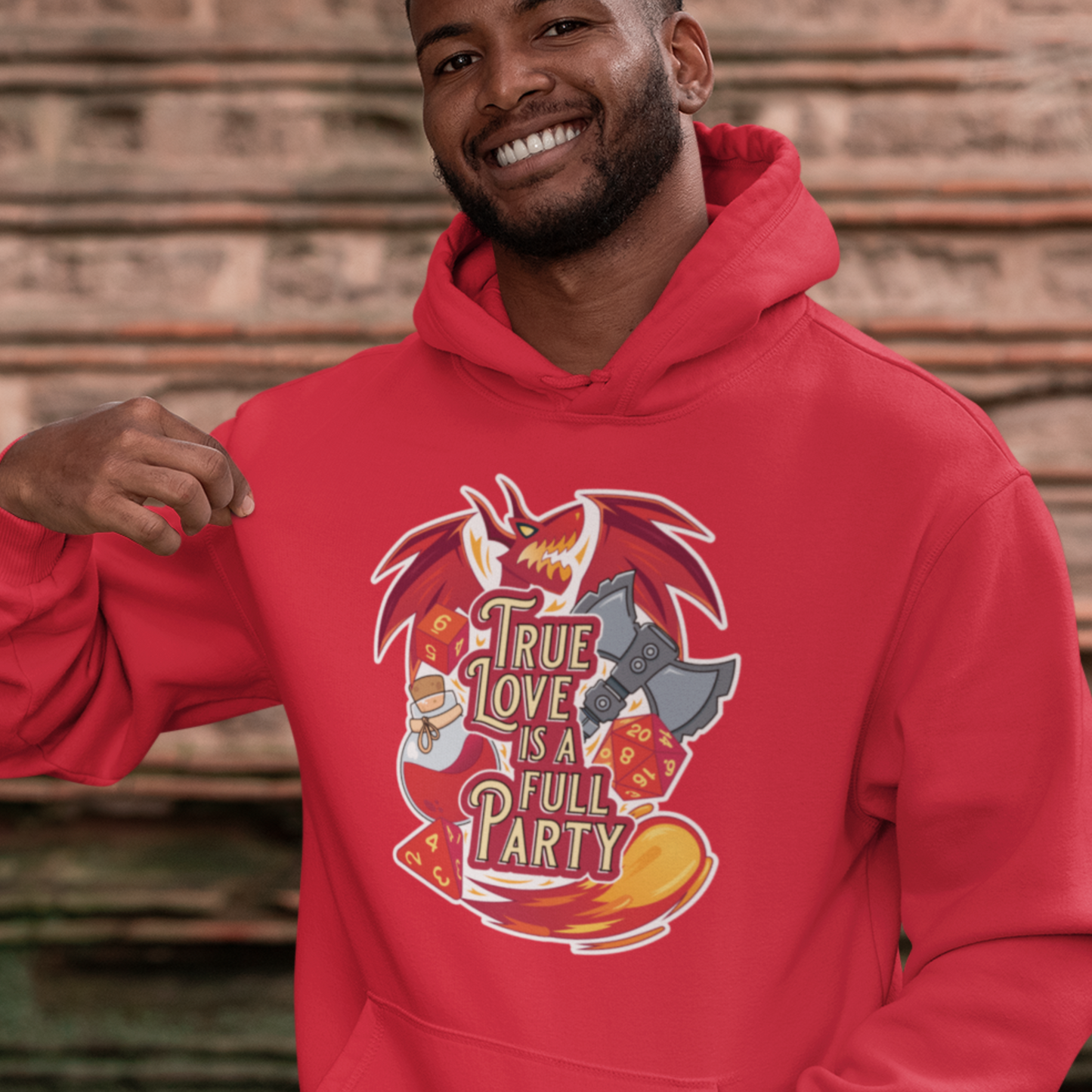 True Love is a Full Party Hoodie - Red