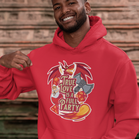 True Love is a Full Party Hoodie - Red