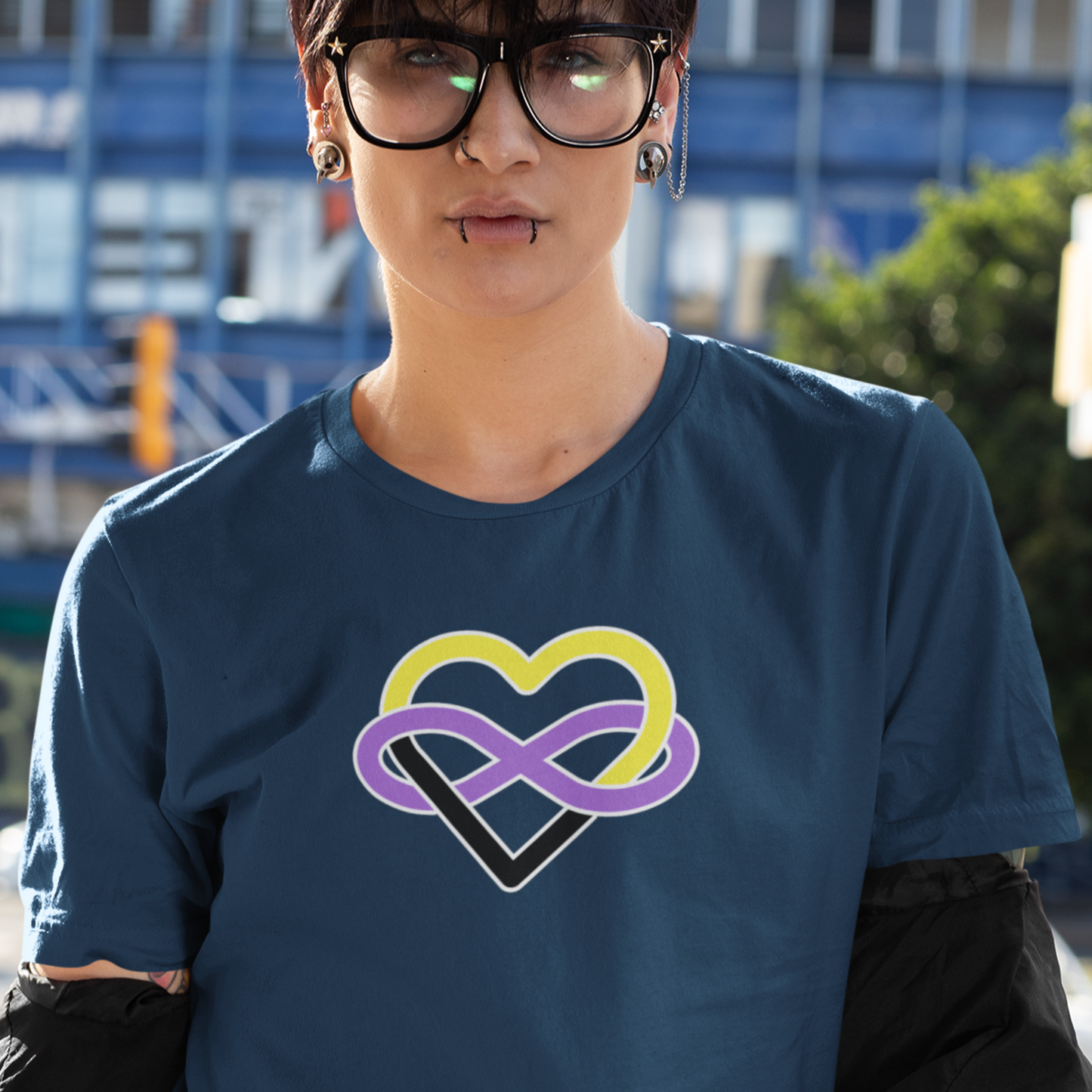 Nonbinary Infinity Heart Polyamory Tee