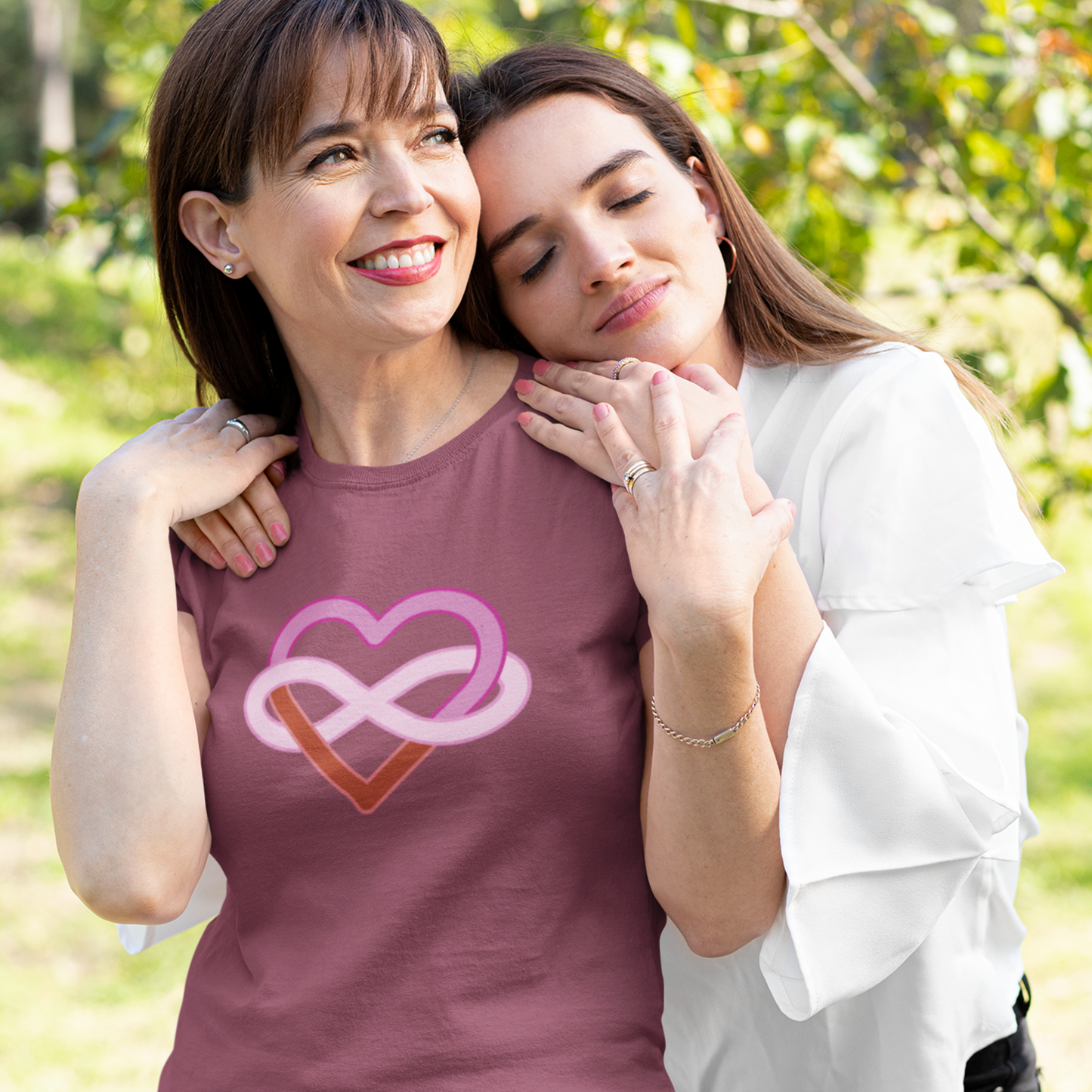 Lesbian Infinity Heart Polyamory Tee
