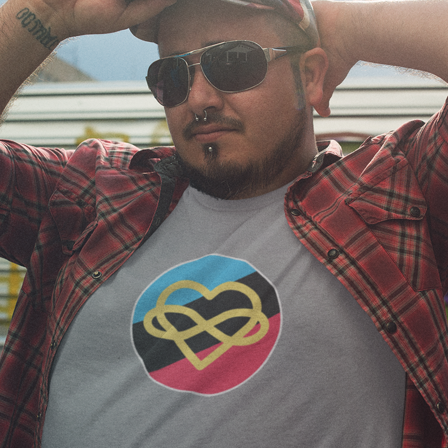 Polyamory Infinity Heart Circle Polyamory Tee