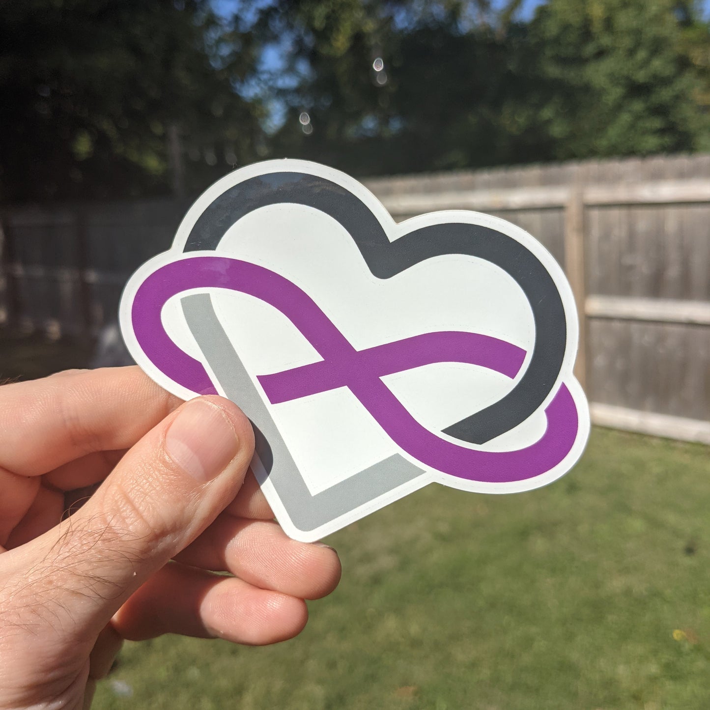 Asexual Polyamory Infinity Heart Vinyl Sticker