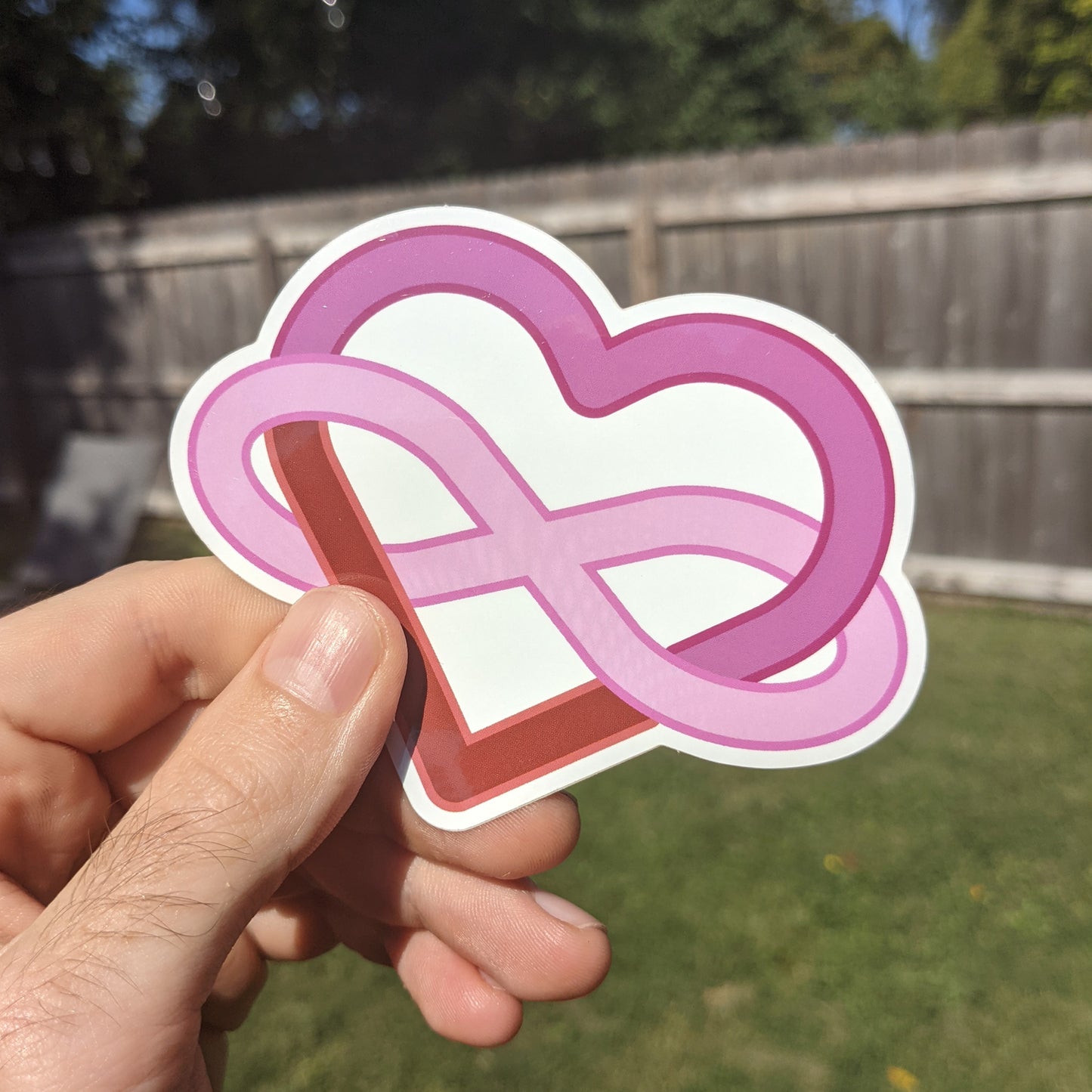 Lesbian Polyamory Infinity Heart Vinyl Sticker