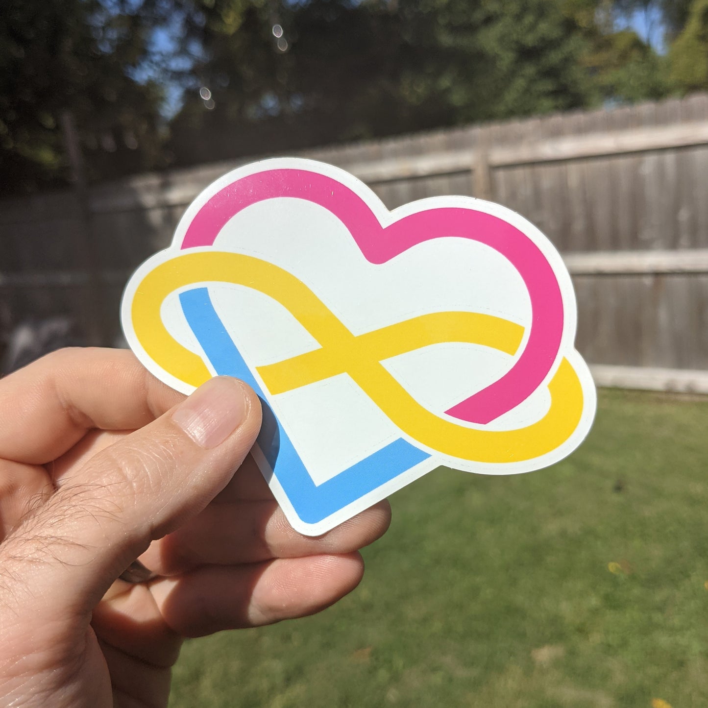 Pansexual Polyamory Infinity Heart Vinyl Sticker