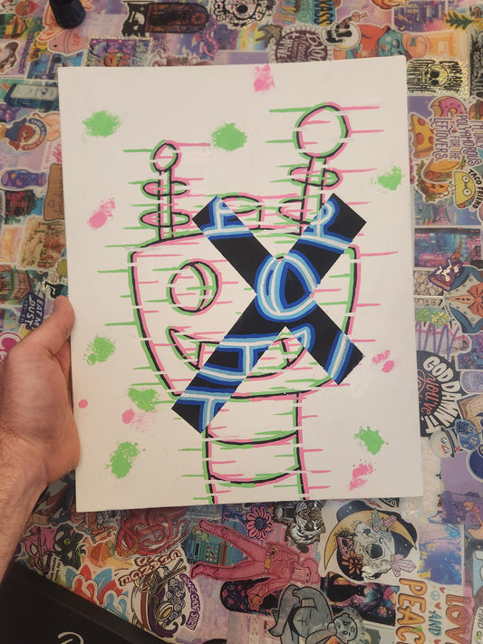 Glitch Robot Original Painting