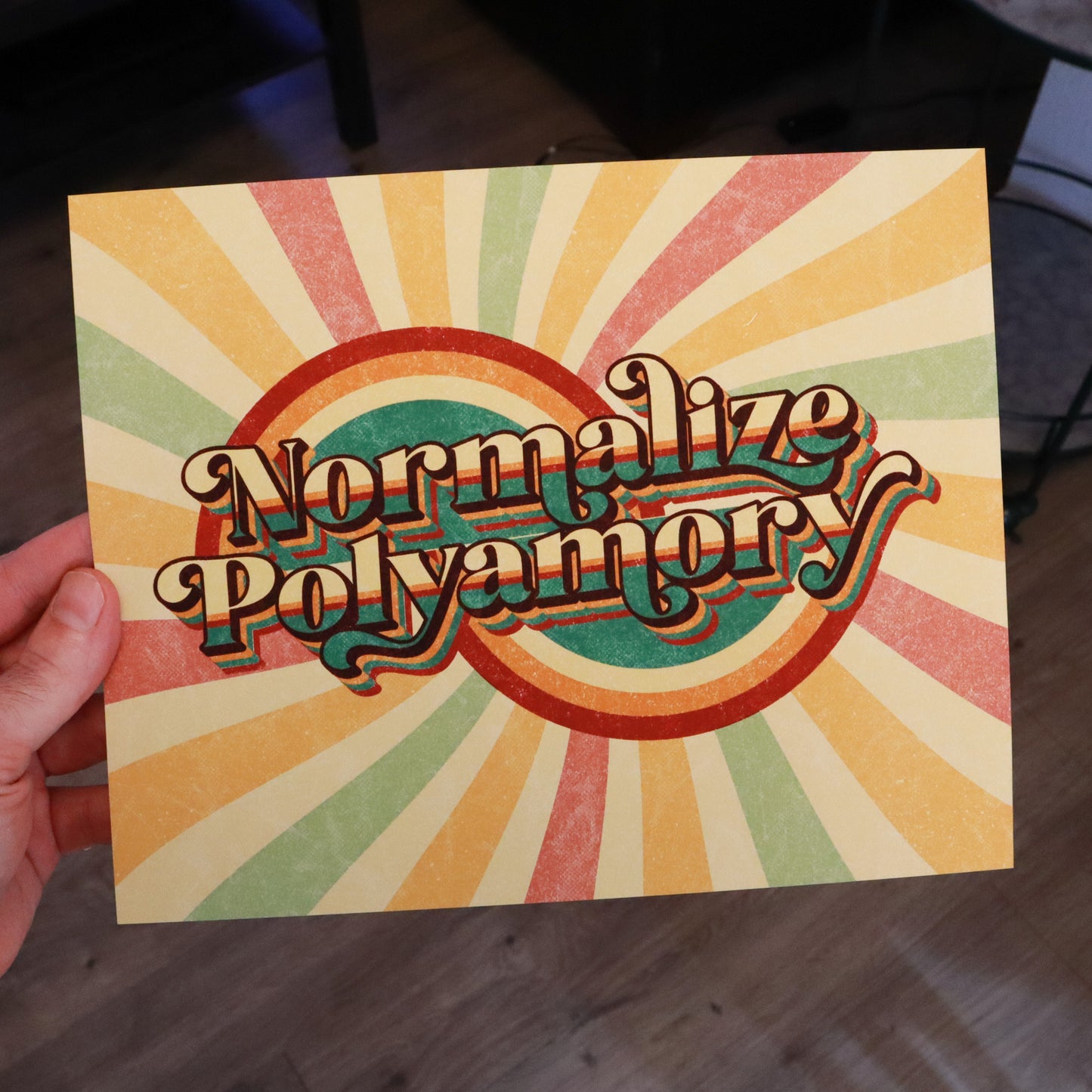 Normalize Polyamory Retro Art Print