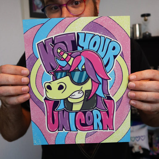 Not Your Unicorn Retro Art Print