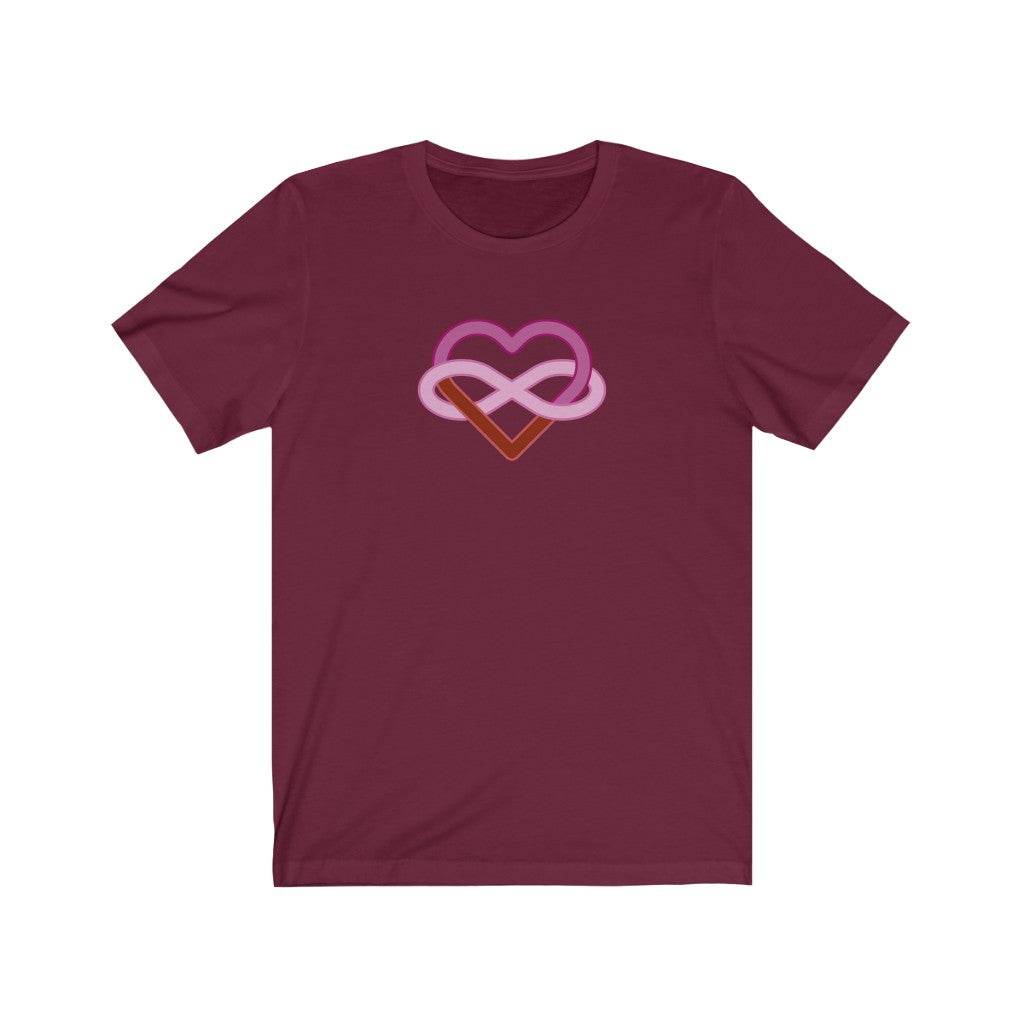 Lesbian Infinity Heart Polyamory Tee