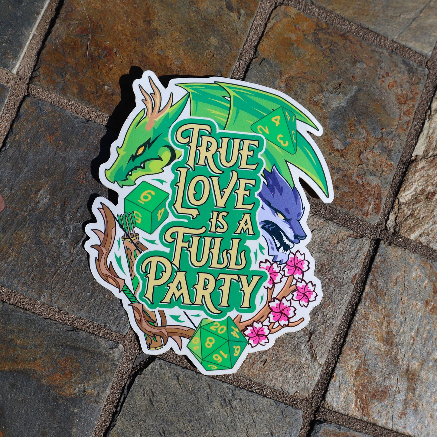 True Love is a Full Party Vinyl Stickers (4.5"x3.75")