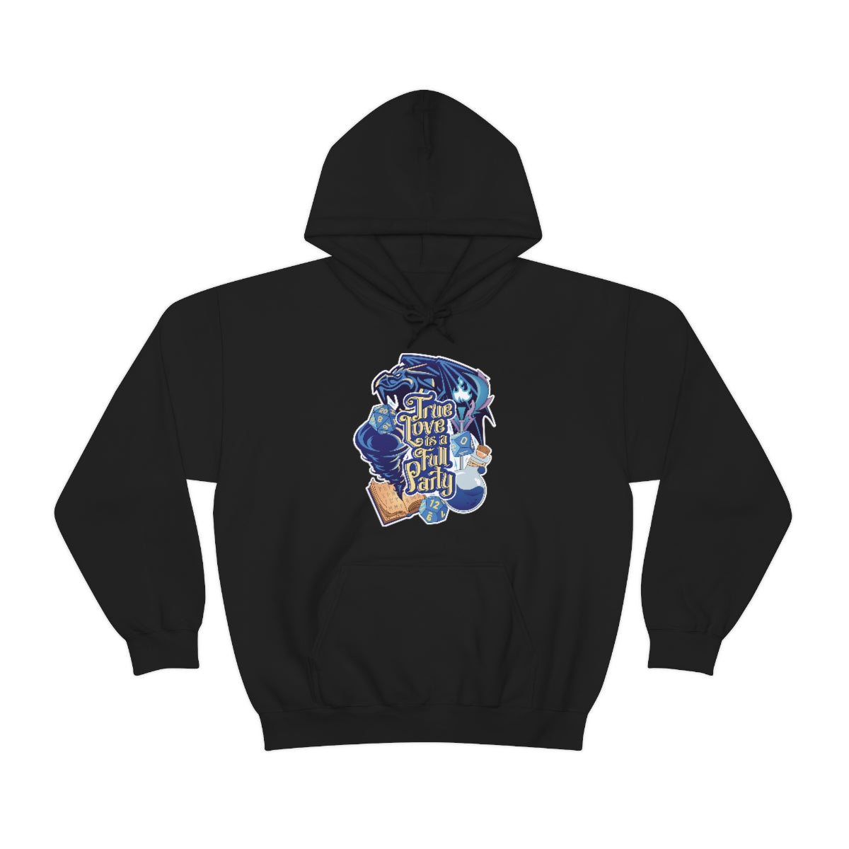 True Love is a Full Party Hoodie -Blue