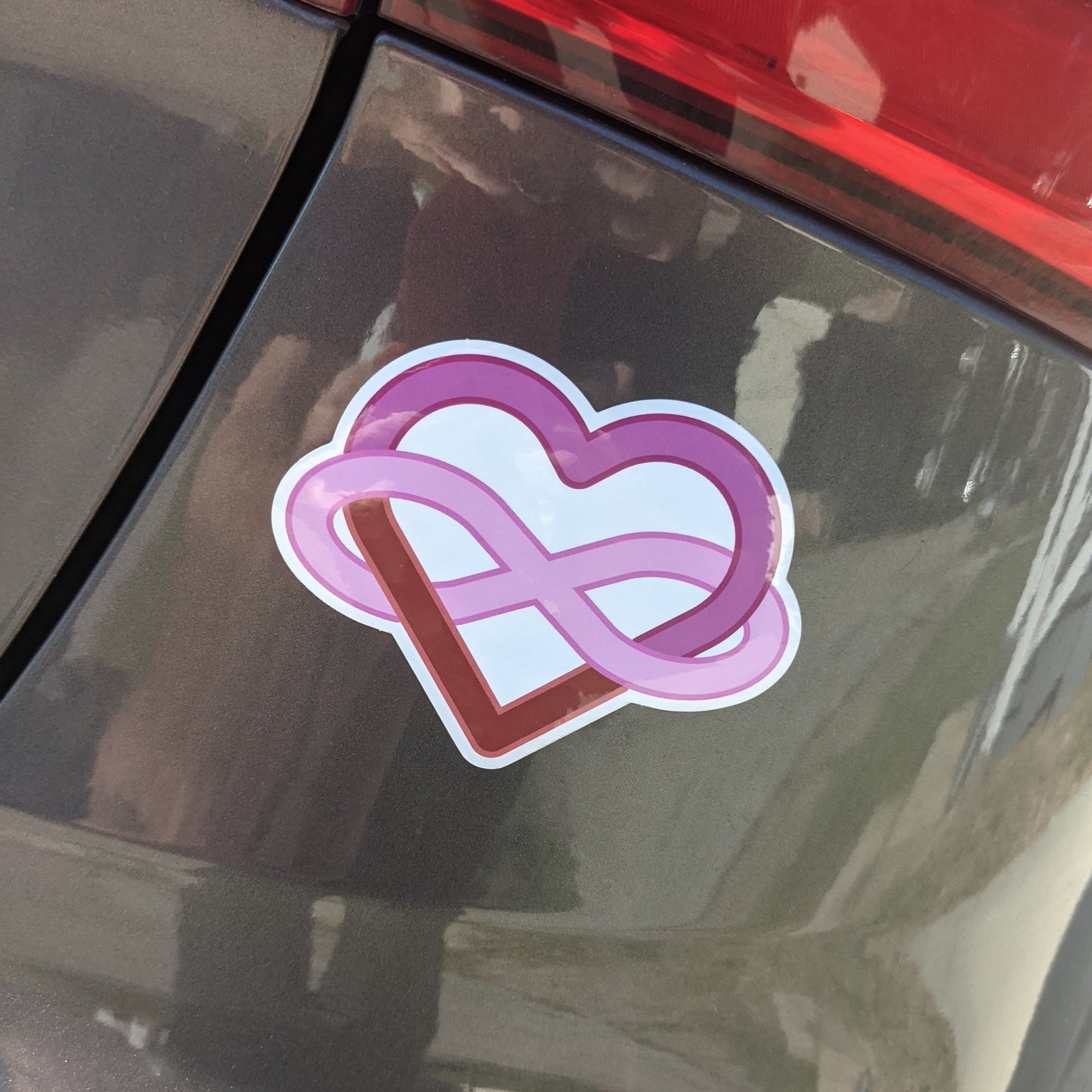 Lesbian Polyamory Infinity Heart Vinyl Sticker