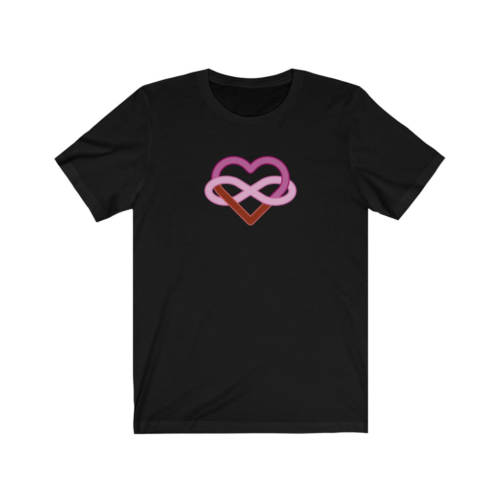 Lesbian Infinity Heart Polyamory Tee
